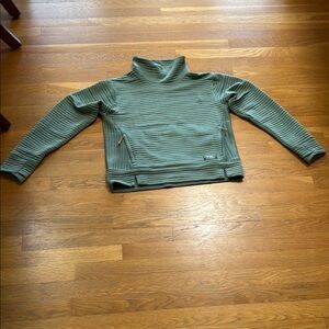 Green Ribbed Pullover Sweater LL Bean